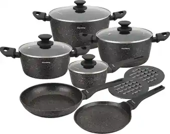 Bol.com Klausberg 7658 - 12 delige pannenset - Kookpannen - 16-20-24-24-24-28 cm - zwart - met deksel aanbieding