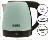 Bol.com TZS First Austria Waterkoker - 1.2 Liter - 360° Draaibaar - 2200W - Retro - Groen aanbieding