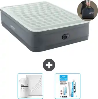 Praxis Intex Luchtbed - Twijfelaar - 137 x 191 x 46 cm - Grijs - Inclusief pomp - Accessoires CB16 aanbieding
