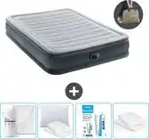 Praxis Intex Luchtbed - Twijfelaar - 137 x 191 x 33 cm - Grijs - Inclusief pomp - Accessoires CB19 aanbieding