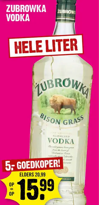 Dirck 3 Zubrowka vodka aanbieding