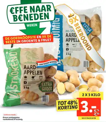 Lidl Grove aardappelen vastkokend of kruimig 2x3 kilo aanbieding