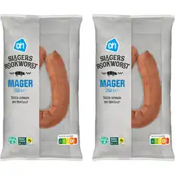 Albert Heijn AH Slagersrookworst mager 2-pack aanbieding