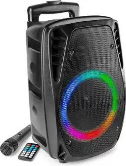 Bol.com Mobiele geluidsinstallatie - Fenton FT8LED-MK2 met Bluetooth en microfoon - 300W aanbieding