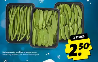 Boni Haricots verts, peultjes of sugar snaps 150 gram 2 stuks aanbieding