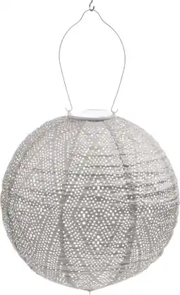 Intratuin Lumiz solar lampion Ikat taupe D 30 H 29 cm aanbieding