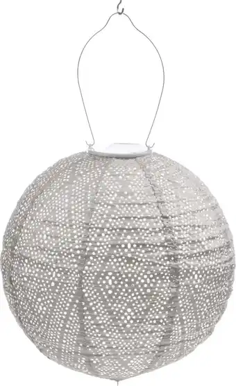 Intratuin Lumiz solar lampion Ikat taupe D 30 H 29 cm aanbieding