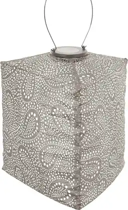 Intratuin Lumiz solar lampion Paisley taupe 28 x 28 x 43 cm aanbieding