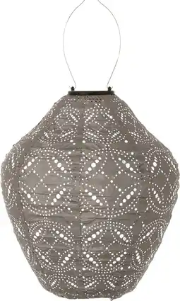 Intratuin Lumiz solar lampion Mandela taupe D 20 H 45 cm aanbieding