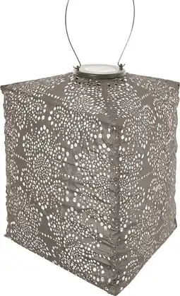Intratuin Lumiz solar lampion Fiore taupe 28 x 28 x 43 cm aanbieding