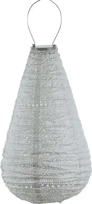 Intratuin Lumiz solar lampion Drop zilver D 28 H 48 cm aanbieding