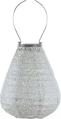 Intratuin Lumiz solar lampion Tulip zilver D 20 H 22,5 cm aanbieding
