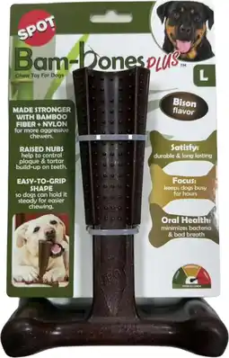 Intratuin Spot kauwspeelgoed Bam Bones Plus bison large 18 x 14 x 5,5 cm aanbieding