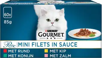 Intratuin Gourmet kattenvoer Perle mini filets in saus adult 85 g 60 stuks aanbieding