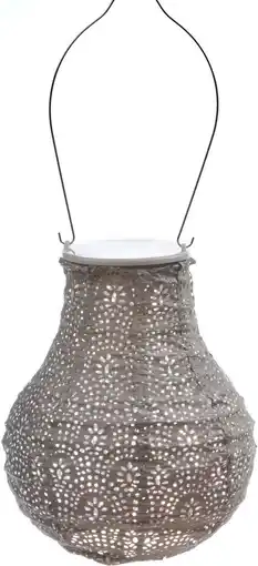 Intratuin Lumiz solar lampion Fan taupe D 16 H 20 cm aanbieding