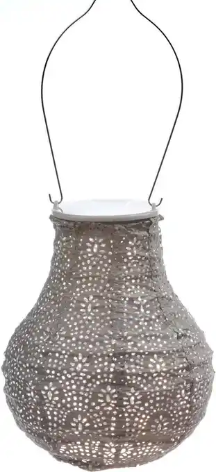 Intratuin Lumiz solar lampion Fan taupe D 16 H 20 cm aanbieding