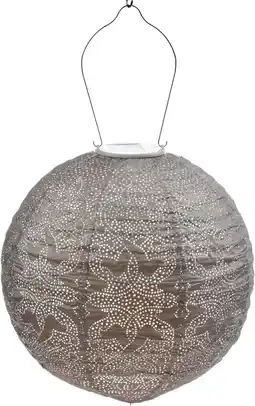 Intratuin Lumiz solar lampion Marrakesh taupe D 30 H 28 cm aanbieding