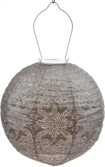 Intratuin Lumiz solar lampion Marrakesh taupe D 30 H 28 cm aanbieding