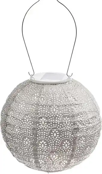 Intratuin Lumiz solar lampion Fan taupe D 20 H 18 cm aanbieding