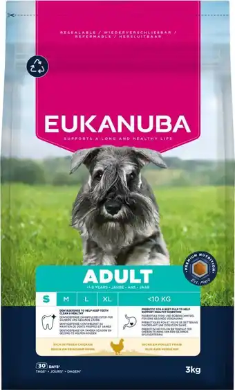 Welkoop Eukanuba Adult Small - Hondenvoer - Kip - 3kg aanbieding