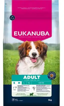 Welkoop Eukanuba Adult Small/Medium - Hondenvoer - Lam - 3kg aanbieding