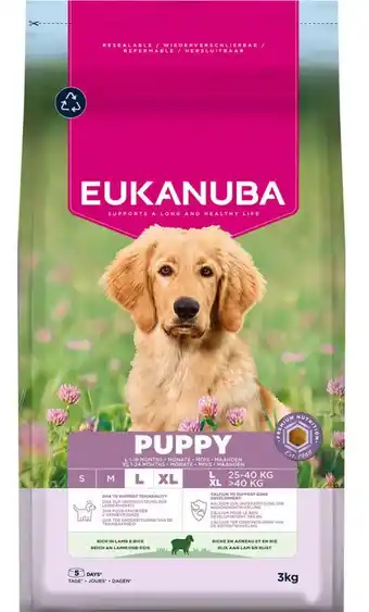Welkoop Eukanuba Puppy Large/Extra Large - Hondenvoer - Lam - 3kg aanbieding