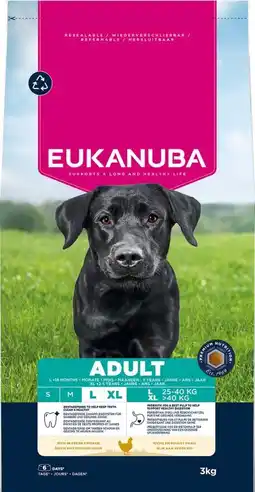 Welkoop Eukanuba Adult Large/Extra Large - Hondenvoer - Kip - 3kg aanbieding