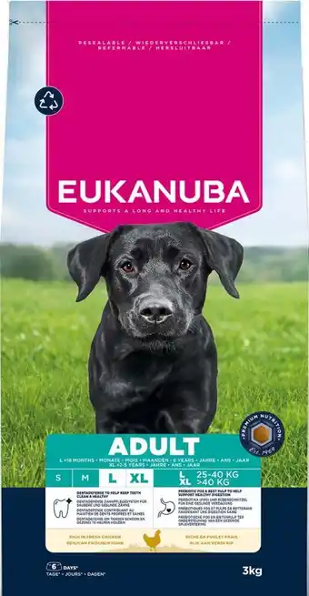 Welkoop Eukanuba Adult Large/Extra Large - Hondenvoer - Kip - 3kg aanbieding