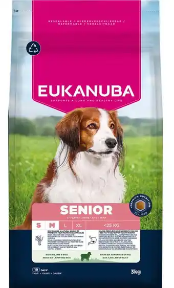 Welkoop Eukanuba Senior Small/Medium - Hondenvoer - Lam - 3kg aanbieding
