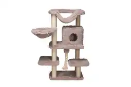 Welkoop Beeztees Duco - Krabmeubel - Pluche - Taupe - 60x45x126 cm aanbieding