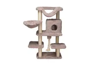 Welkoop Beeztees Duco - Krabmeubel - Pluche - Taupe - 60x45x126 cm aanbieding