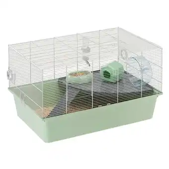 Welkoop Ferplast Milos - Knaagdierenkooi - 69,5x46x41 cm - Groen/Zwart - XL aanbieding