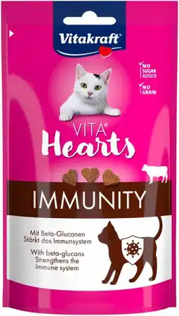 Welkoop Vitakraft Vita Hearts Immuniteit - Kattensnack - Rund - 40gram aanbieding