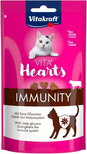Welkoop Vitakraft Vita Hearts Immuniteit - Kattensnack - Rund - 40gram aanbieding