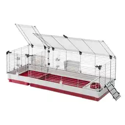 Welkoop Ferplast Krolik 140 plus - Konijnenkooi - 162x60x50 cm - Donker rood aanbieding
