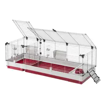 Welkoop Ferplast Krolik 140 plus - Konijnenkooi - 162x60x50 cm - Donker rood aanbieding