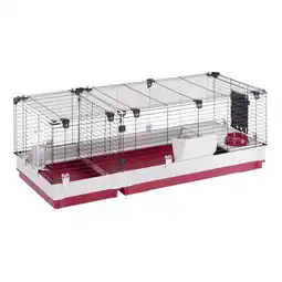 Welkoop Ferplast Krolik 140 - Konijnenkooi - 142x60x50 cm - Donker rood aanbieding