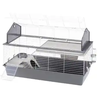 Welkoop Ferplast Barn 120 - Konijnenkooi - 119x77x58 cm - Wit/Grijs - 10,4kg aanbieding