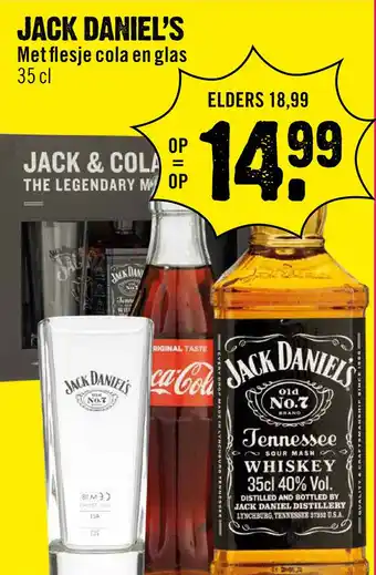 Dirck 3 Jack daniel's met flesje cola en glas 35 cl aanbieding