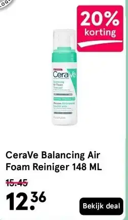 Etos CeraVe Balancing Air Foam Reiniger 148 ML aanbieding