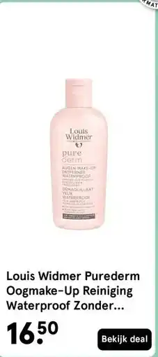 Etos Louis Widmer Purederm Oogmake-Up Reiniging Waterproof Zonder Parfum 100ML aanbieding