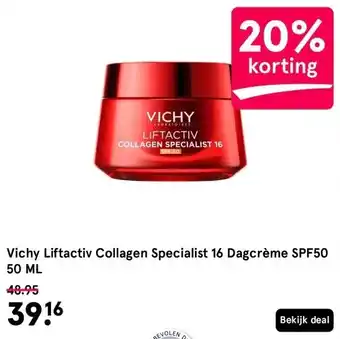 Etos Vichy Liftactiv Collagen Specialist 16 Dagcrème SPF50 50 ML aanbieding
