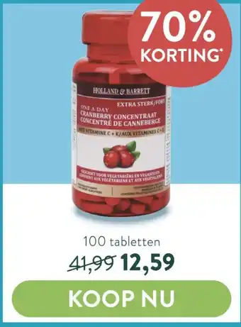 Holland & Barrett Cranberry Concentraat aanbieding