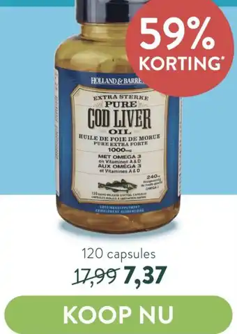 Holland & Barrett Pure Cod Liver Oil aanbieding