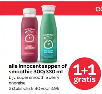 Spar alle Innocent sappen of smoothie aanbieding
