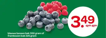 Spar blauwe bessen of frambozen aanbieding
