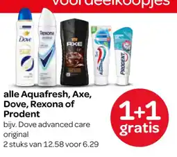 Spar alle Aquafresh, Axe, Dove, Rexona of Prodent aanbieding
