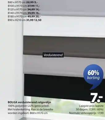 Jysk Bolga verduisterend rolgordijn aanbieding