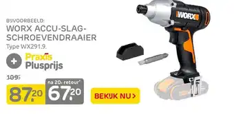 Praxis Worx Accu-Slag- Schroevendraaier aanbieding