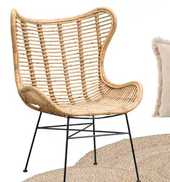 Leen Bakker Fauteuil Jasmine - rotan/metaal - naturel aanbieding